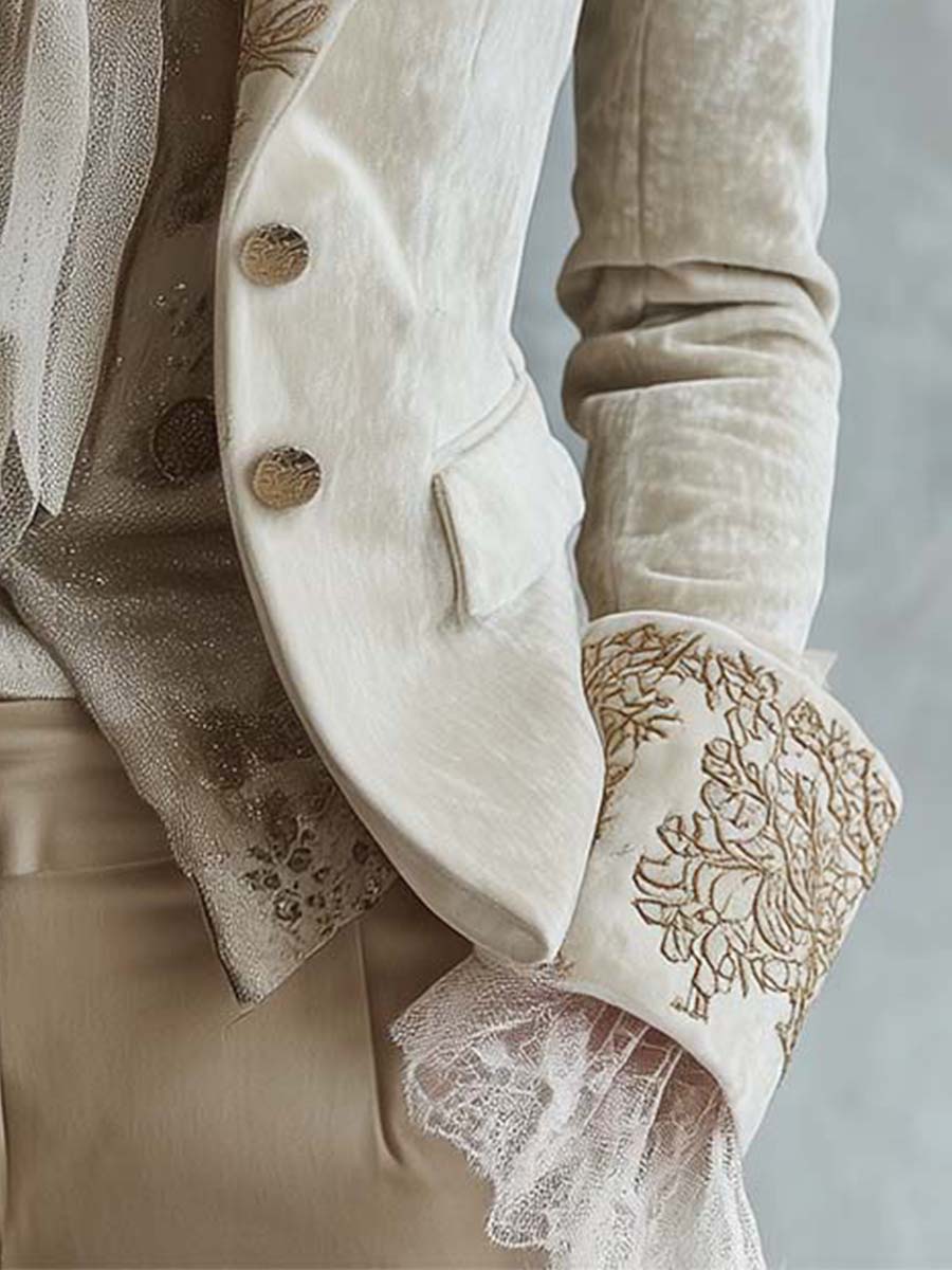 Genevieve | Blazer bordado color marfil