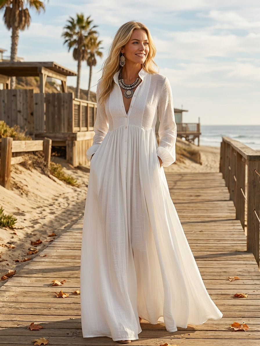 Carla™ | Vestido de Lino Elegante