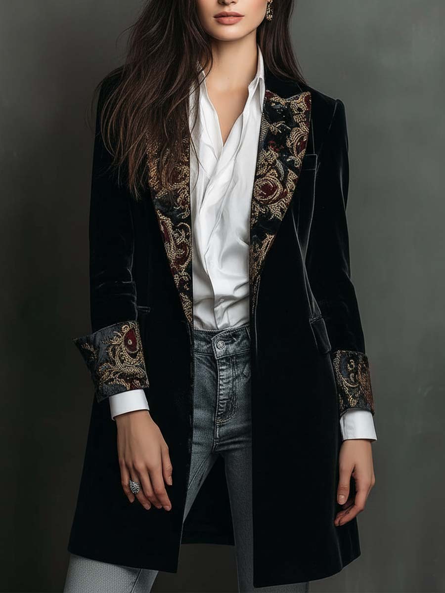 Josephine | Blazer entallado con estampado barroco