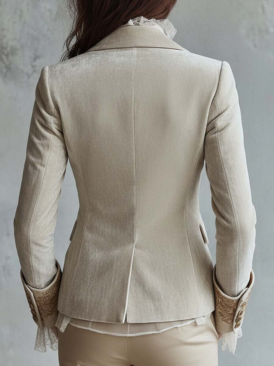 Genevieve | Blazer bordado color marfil