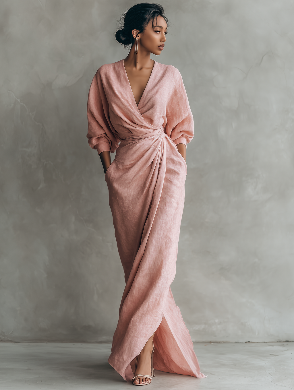 Corelina™ - Vestido de Lino con Escote en V