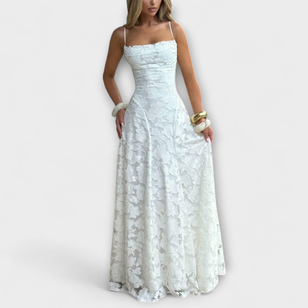 Emberly - Vestido maxi jacquard elegante