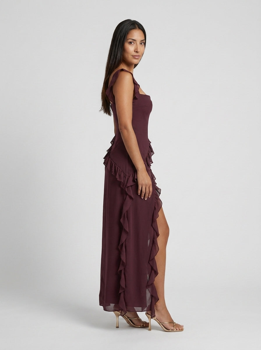 Maisa vestido maxi con volantes - modelo