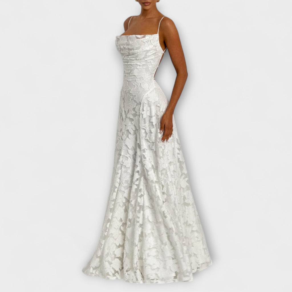 Emberly - Vestido maxi jacquard elegante