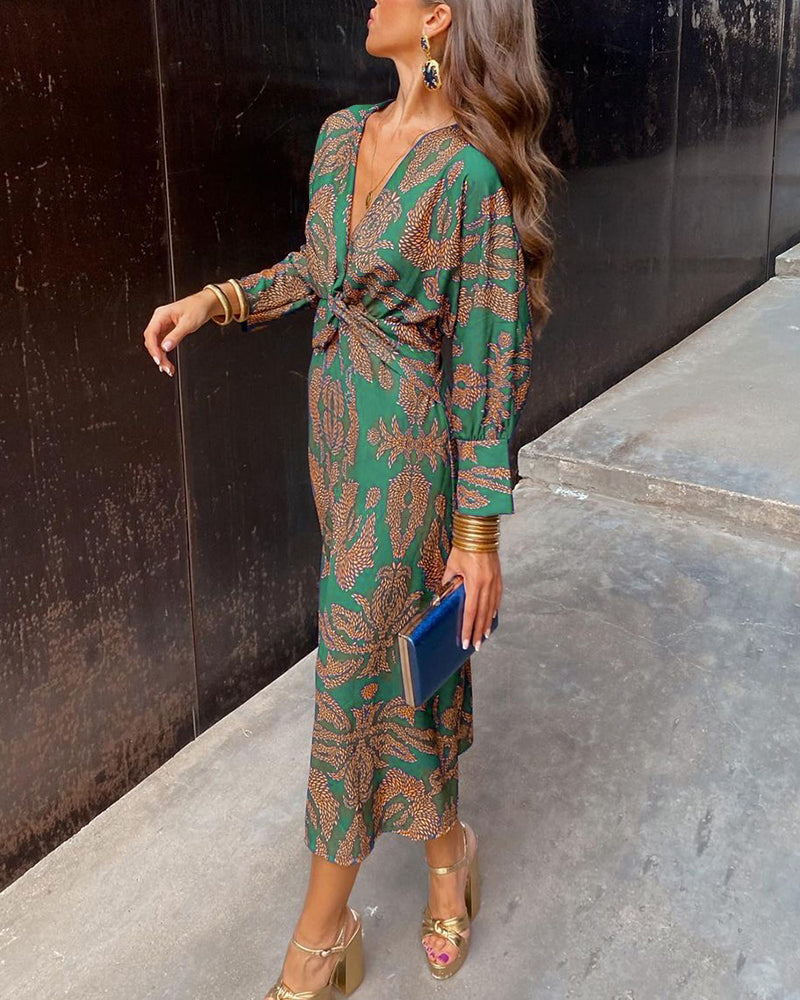 Isadora | Vestido Midi Elegante con Estampado Delicado