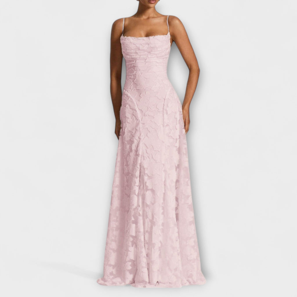 Emberly - Vestido maxi jacquard elegante