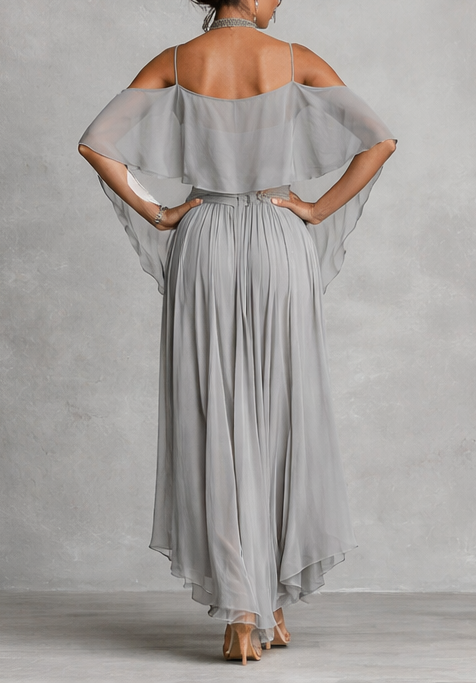 Isabela™ - Conjunto gris con top y pantalón ligero
