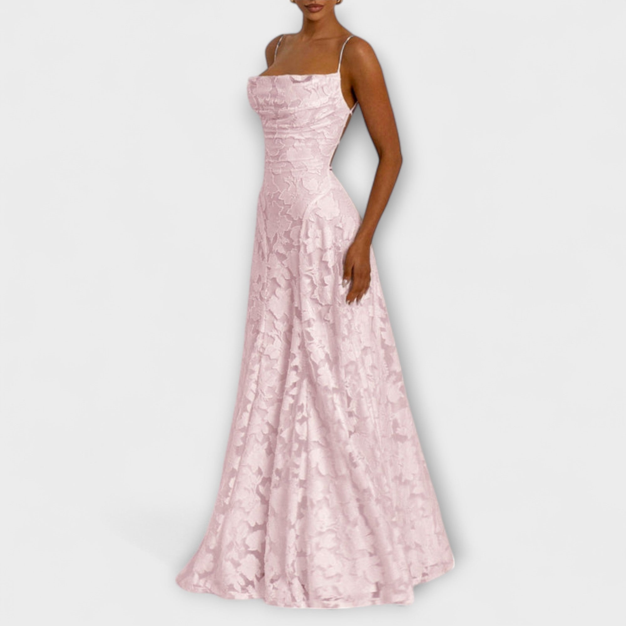 Emberly - Vestido maxi jacquard elegante