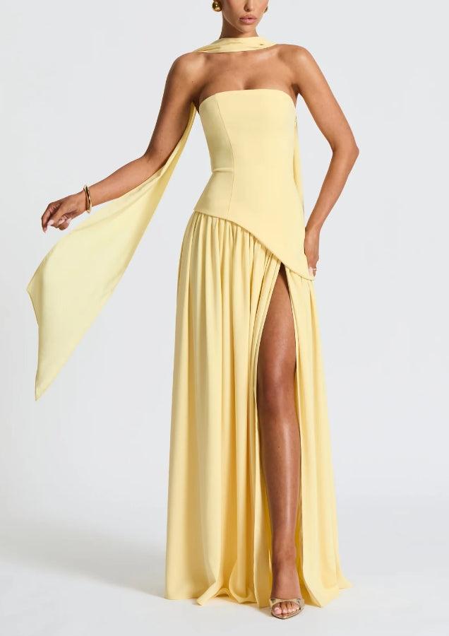 Camila™ - Vestido Maxi con abertura y cinta