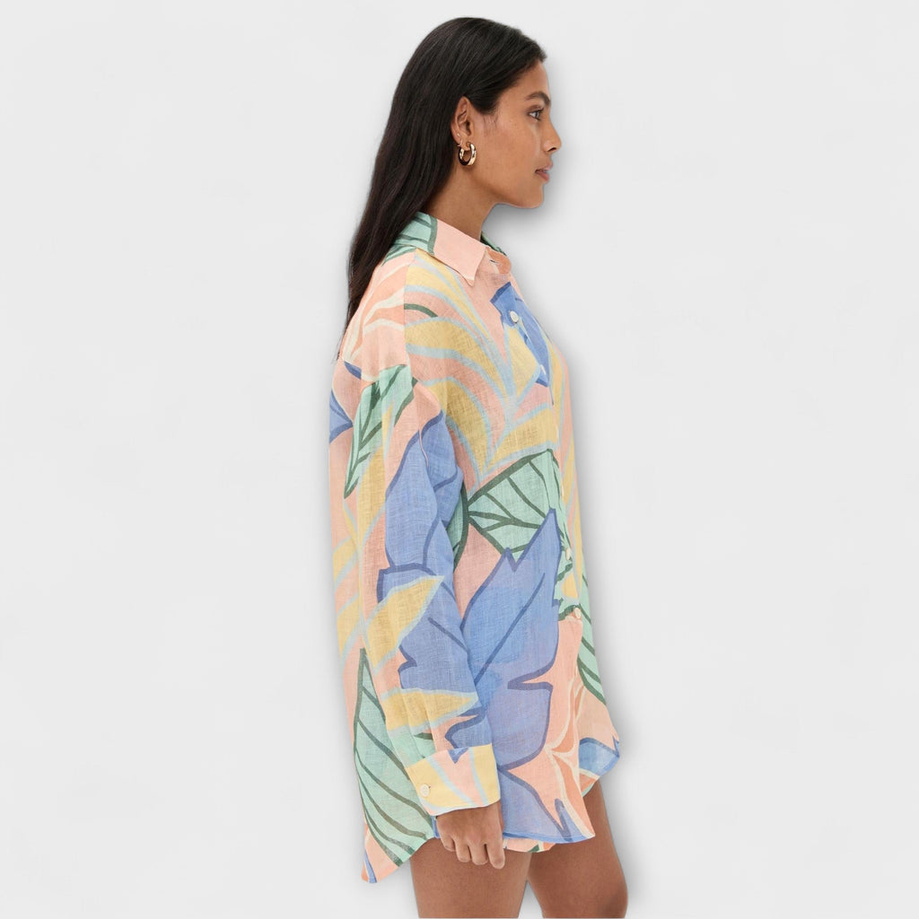Mary - Conjunto Corto de Estampado Tropical de Playa Boyfriend