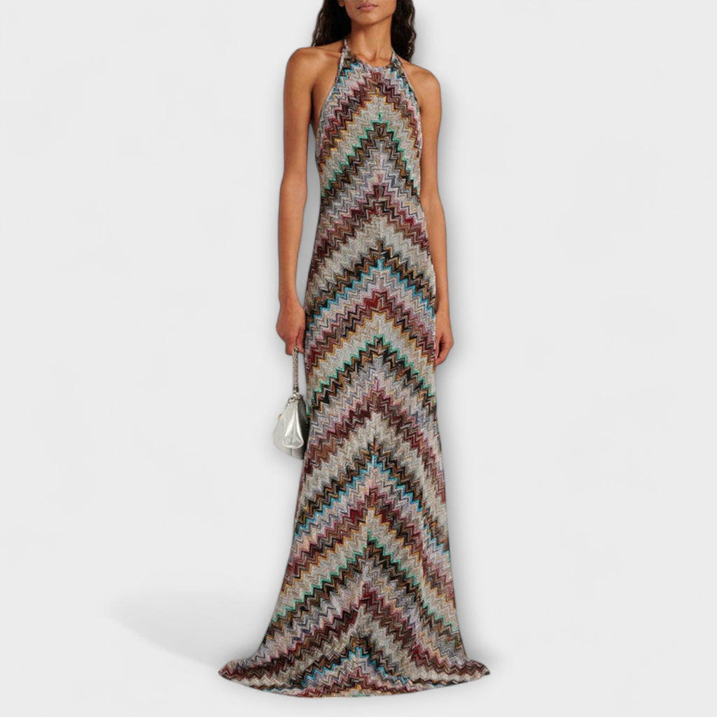 Reese - Jodie vestido de punto con patrón de espiga multicolor