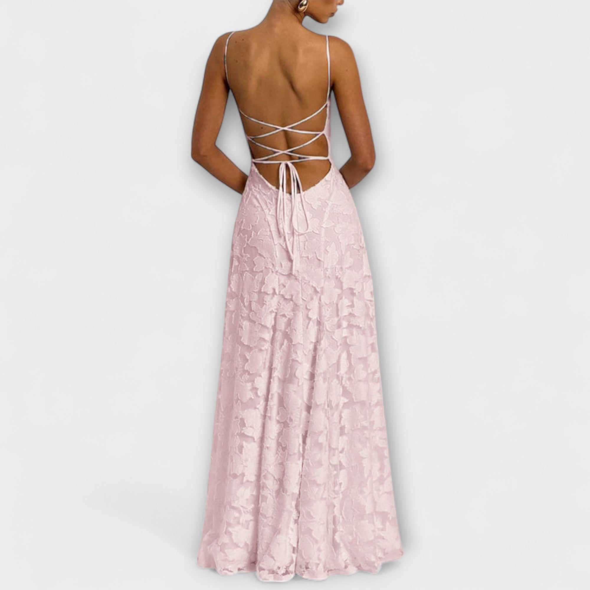 Emberly - Vestido maxi jacquard elegante
