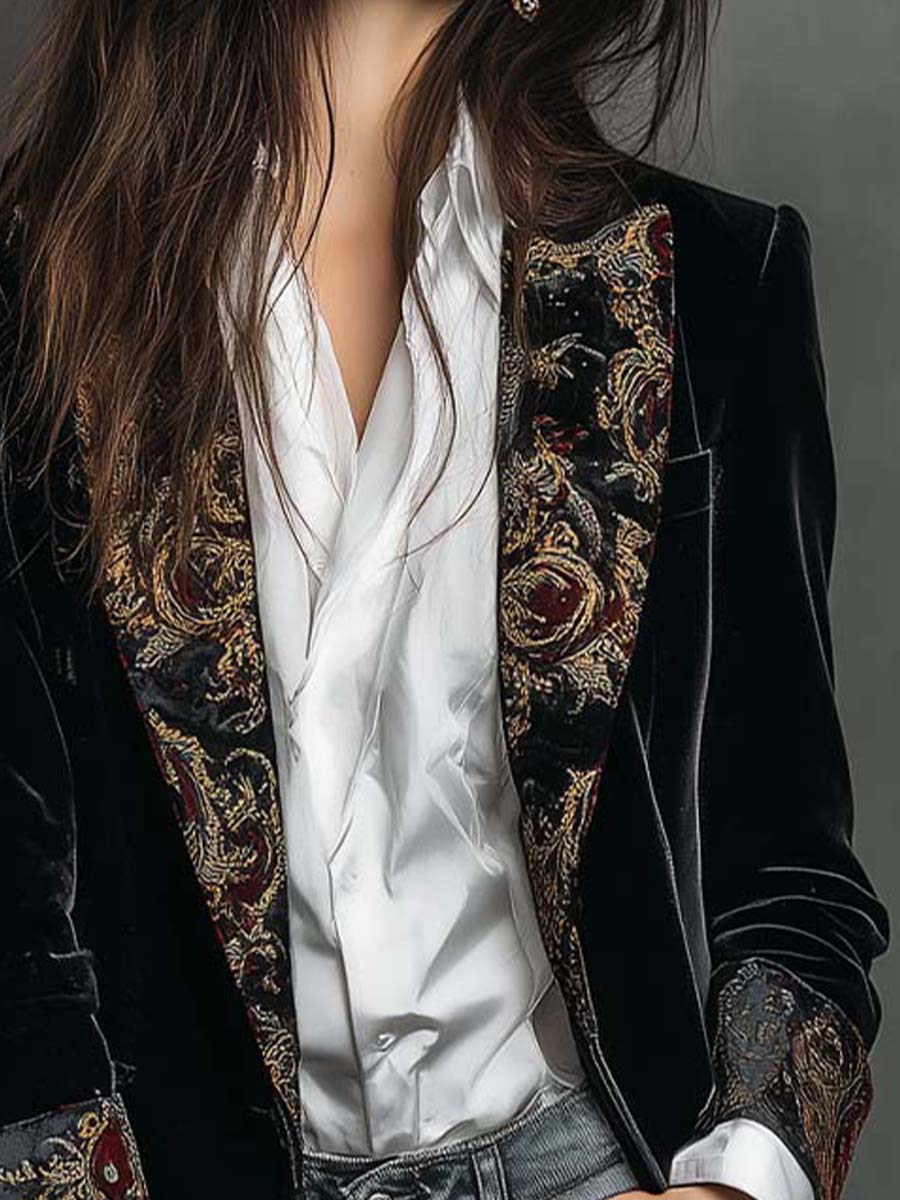 Josephine | Blazer entallado con estampado barroco
