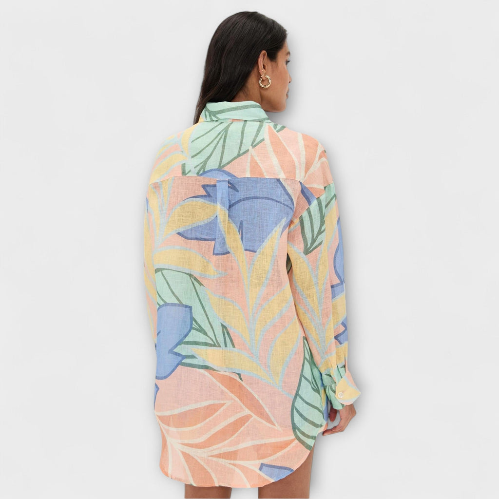 Mary - Conjunto Corto de Estampado Tropical de Playa Boyfriend