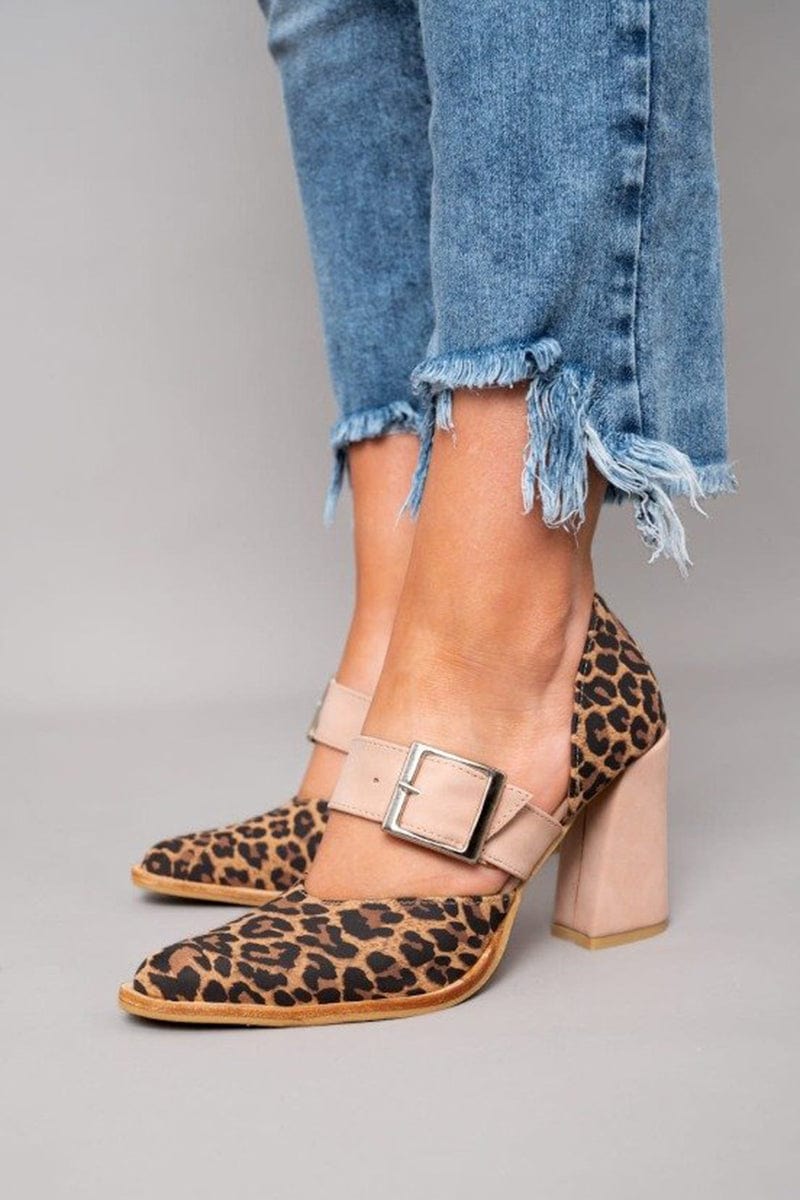 Ilana™ | Tacones de bloque con estampado de leopardo audaz