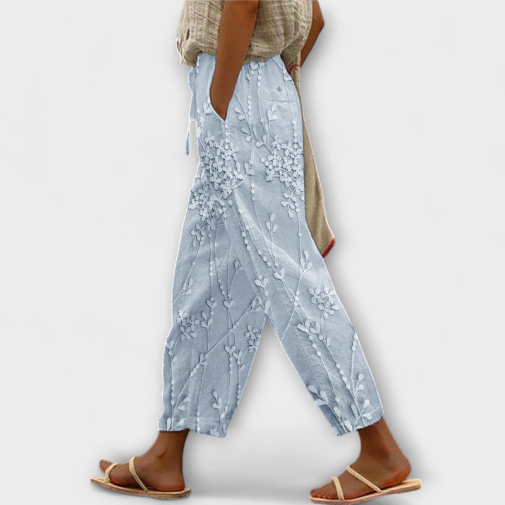 Zoey - Pantalón estampado con motivo de hojas de vid