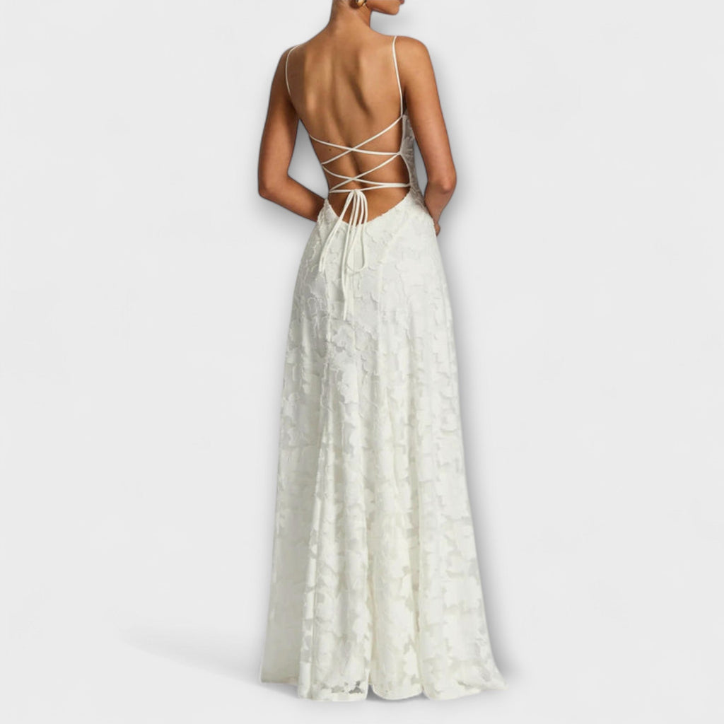 Emberly - Vestido maxi jacquard elegante