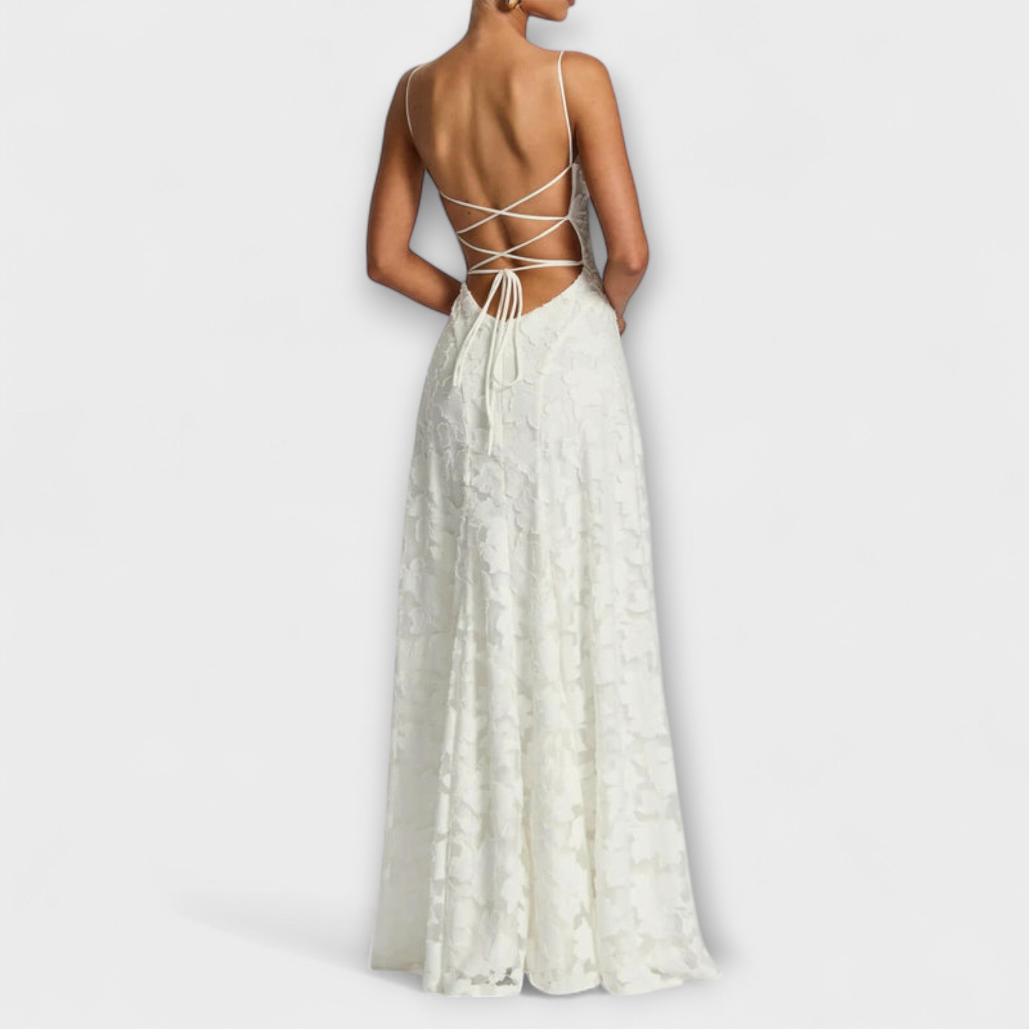 Emberly - Vestido maxi jacquard elegante