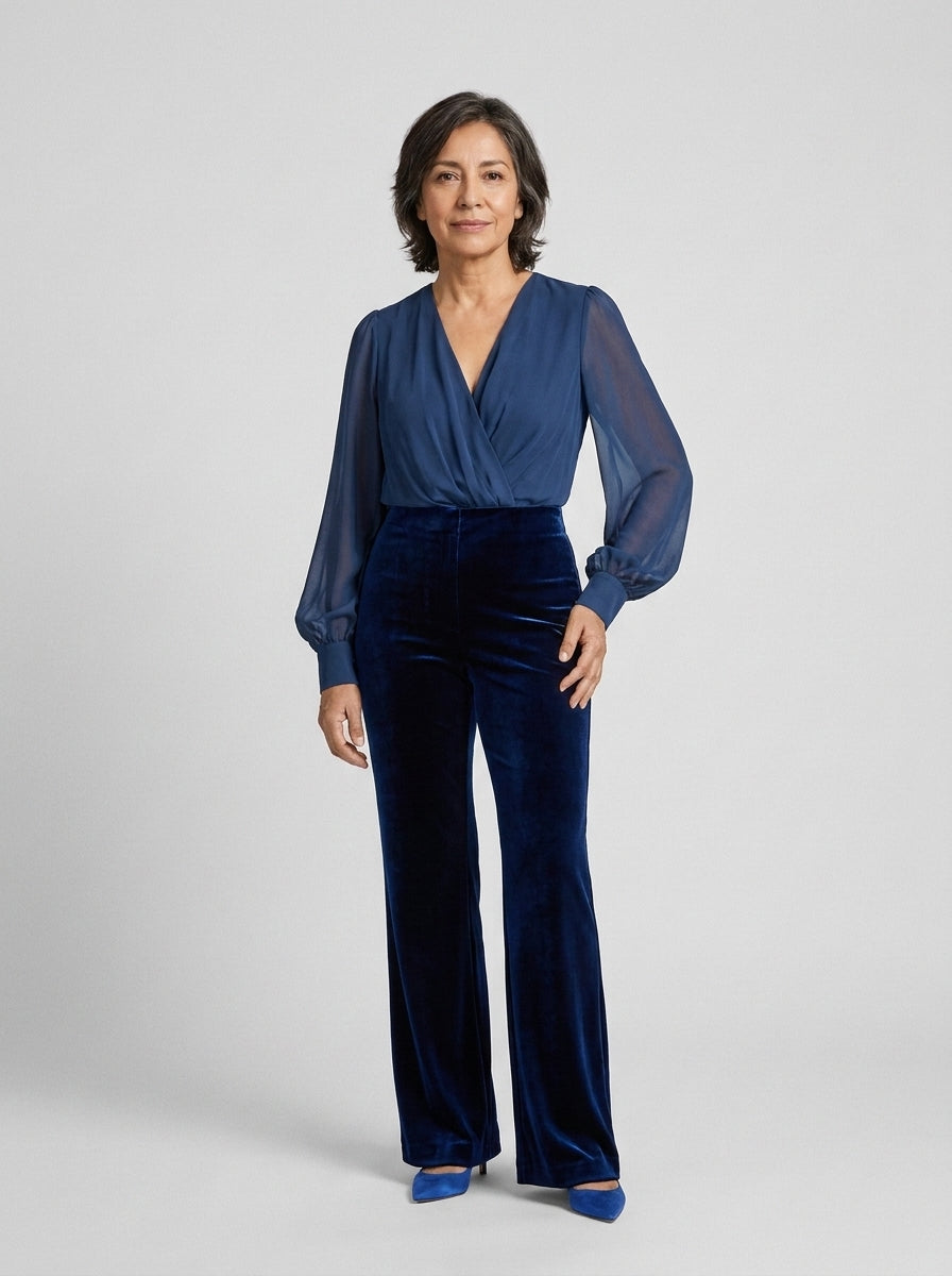 Mono de terciopelo azul - modelo