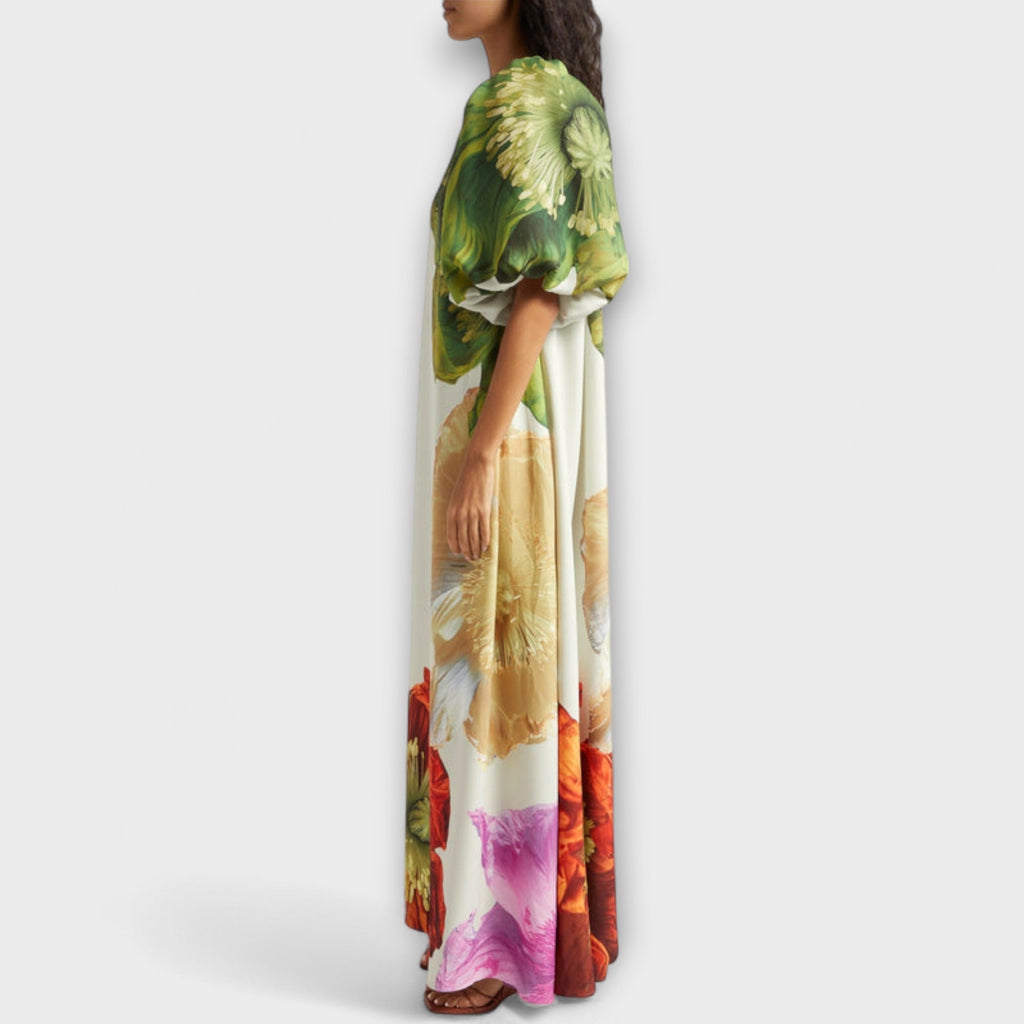 Melody - Vestido maxi floral asimétrico