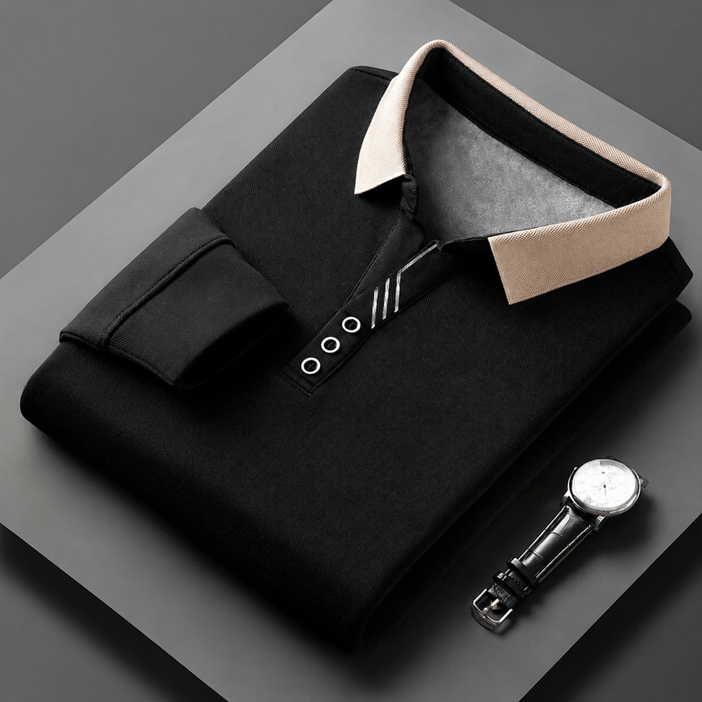 Fulvio | Polo de manga larga con cuello en contraste