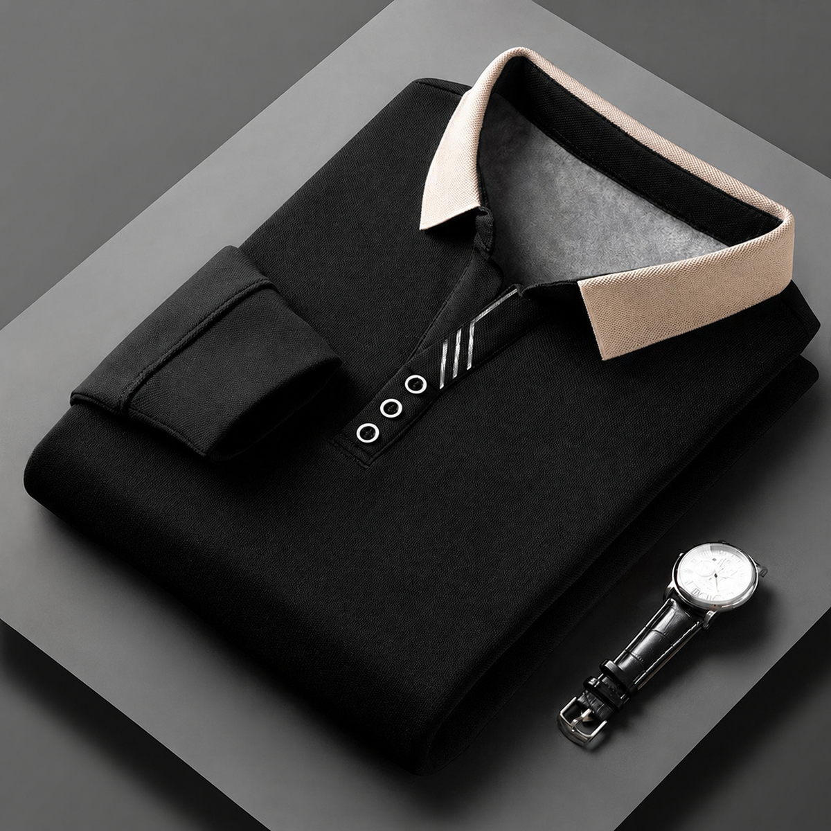 Fulvio | Polo de manga larga con cuello en contraste