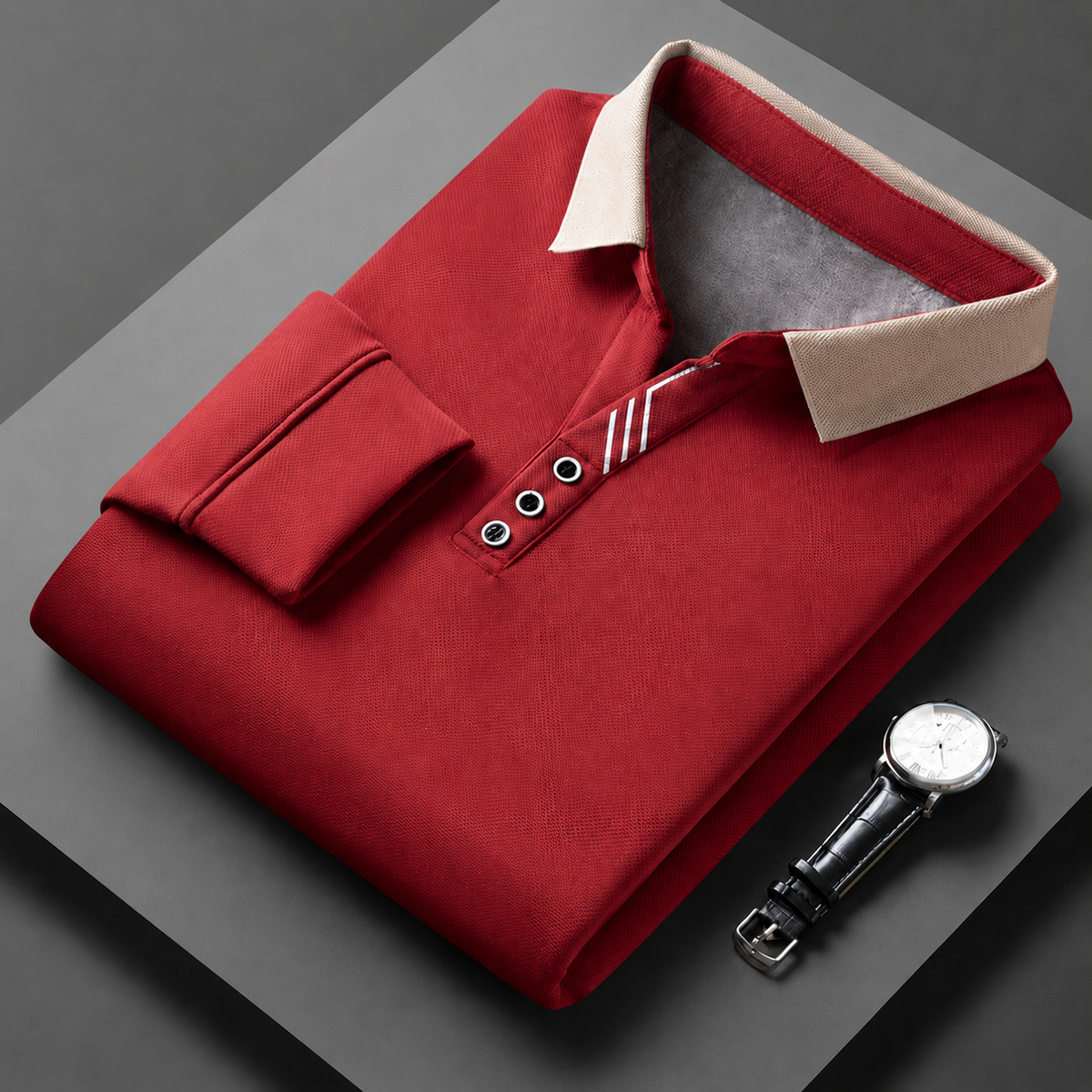 Fulvio | Polo de manga larga con cuello en contraste
