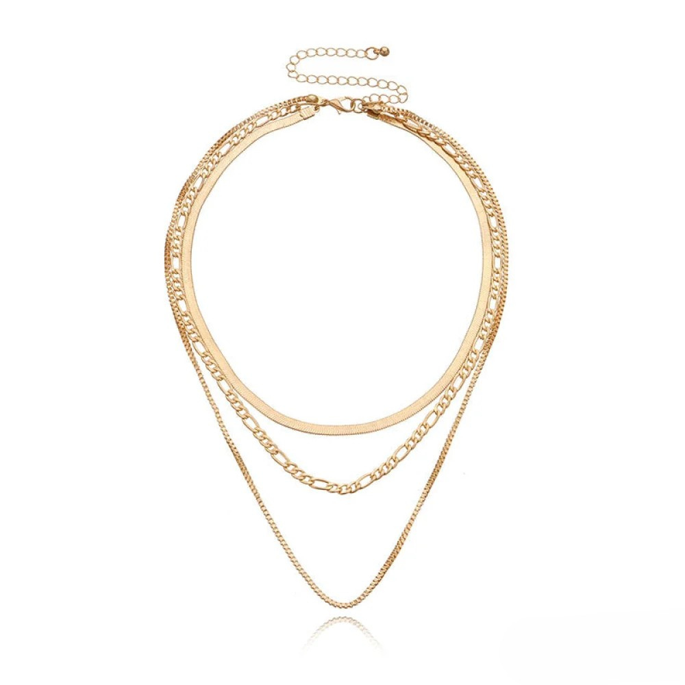 Collar en capas vintage de tres cadenas