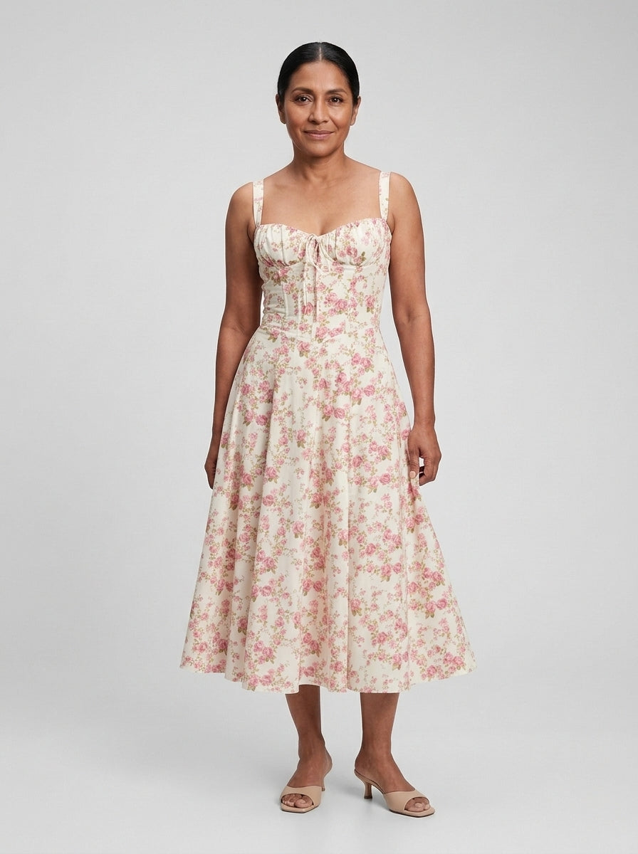 Auksie | Vestido midi de flores