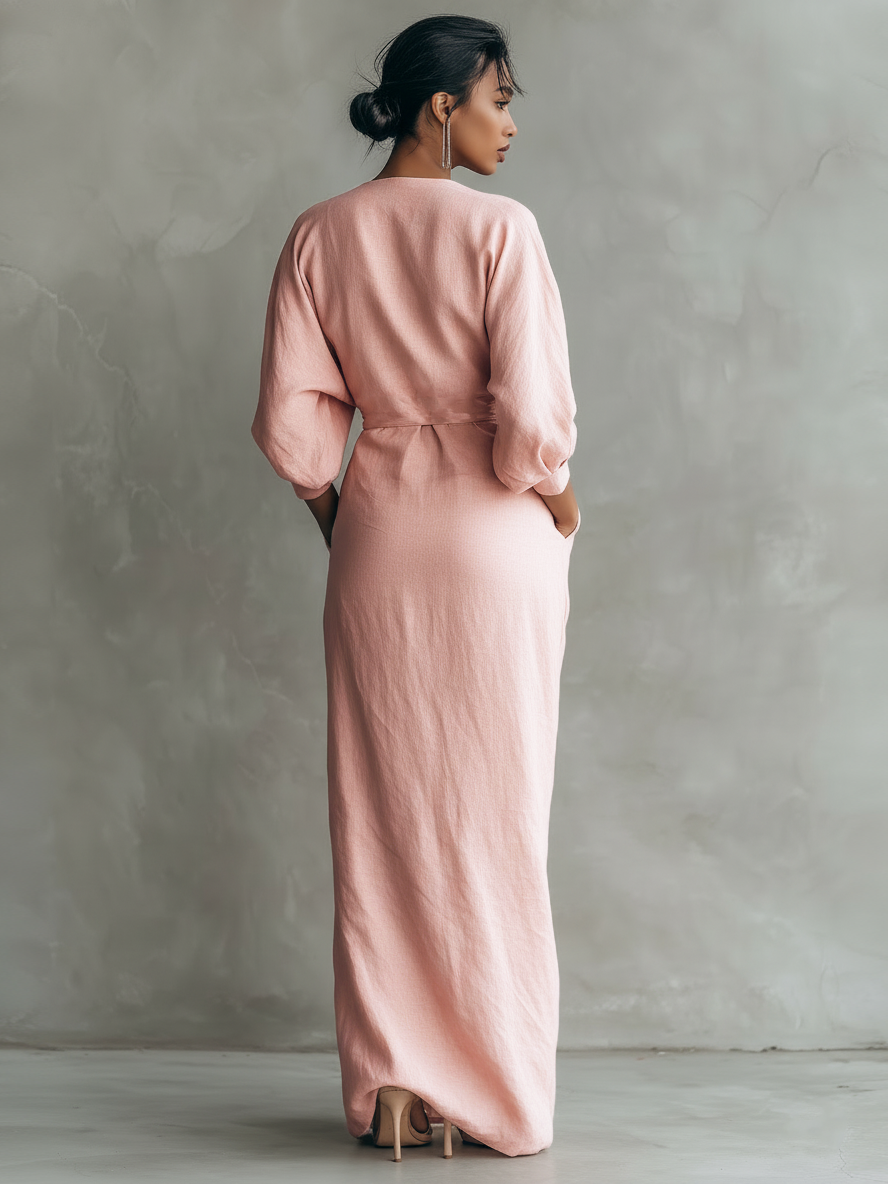 Corelina™ - Vestido de Lino con Escote en V