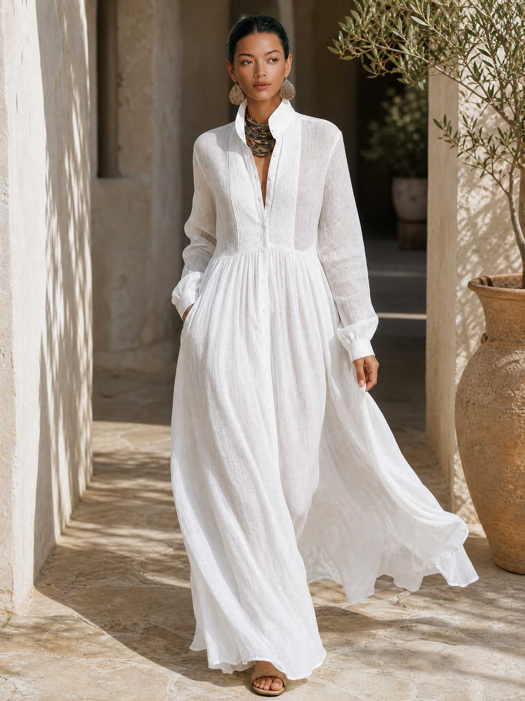 Carla™ | Vestido de Lino Elegante