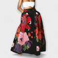 Ysolda - Falda de cintura alta con estampado floral, elegante