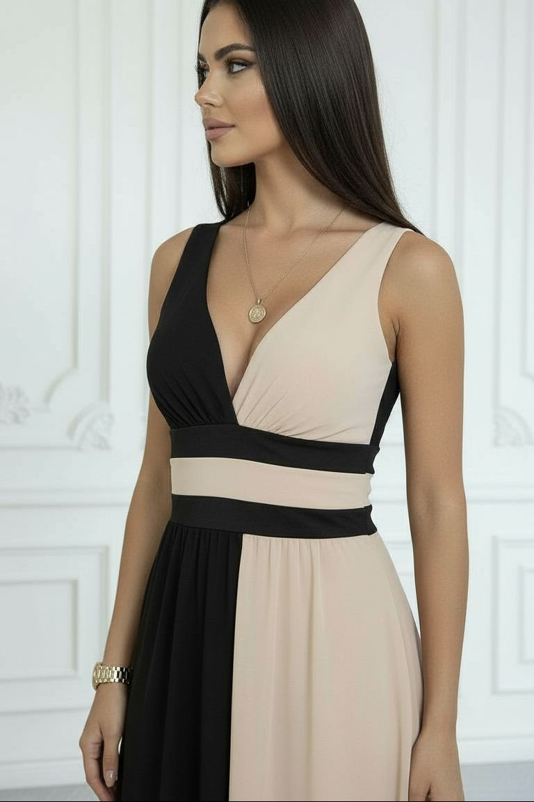 Laura - Vestido Elegante Bicolor
