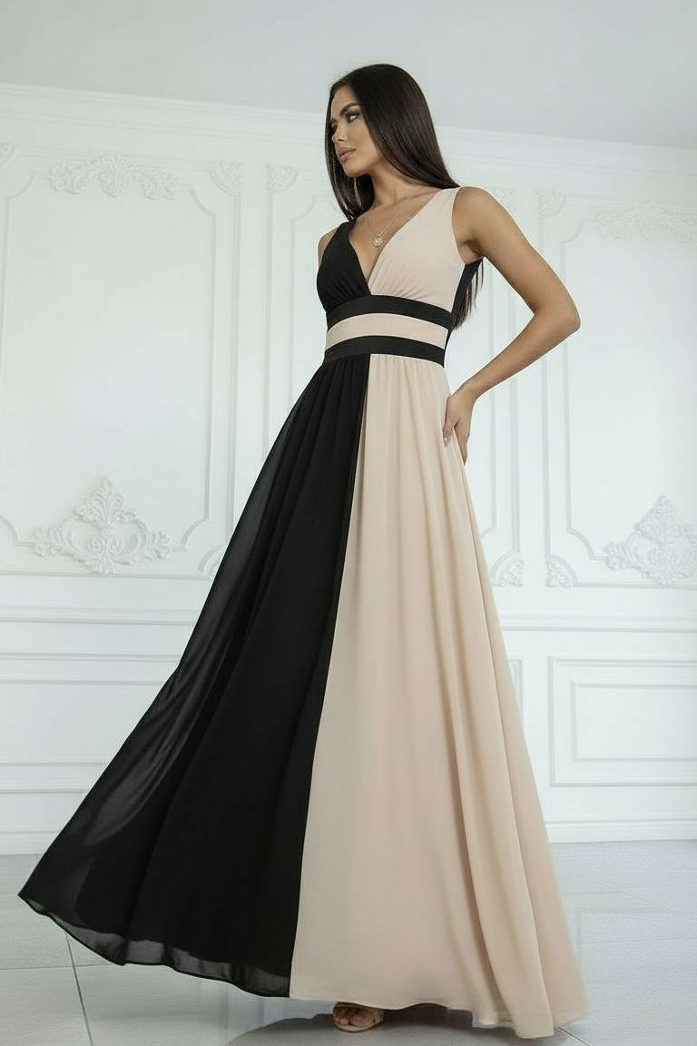 Laura - Vestido Elegante Bicolor