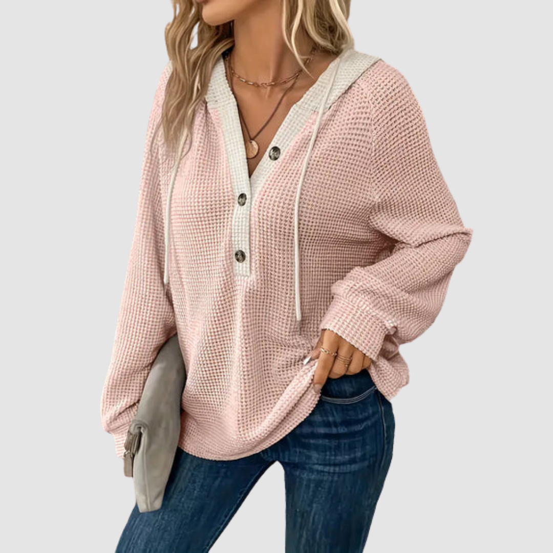 Sudadera con capucha de manga larga de punto premium Trish™