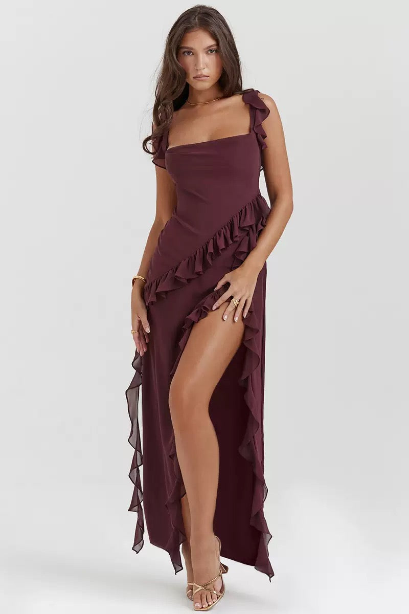 Maisa | Vestido maxi con volantes