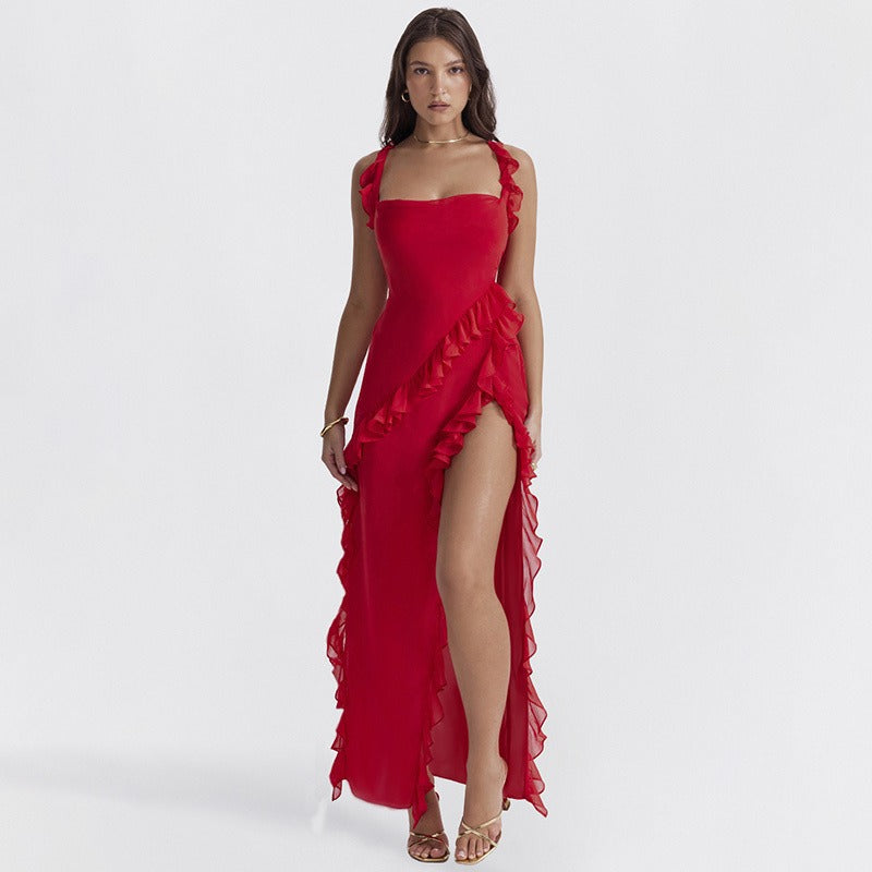 Maisa | Vestido maxi con volantes