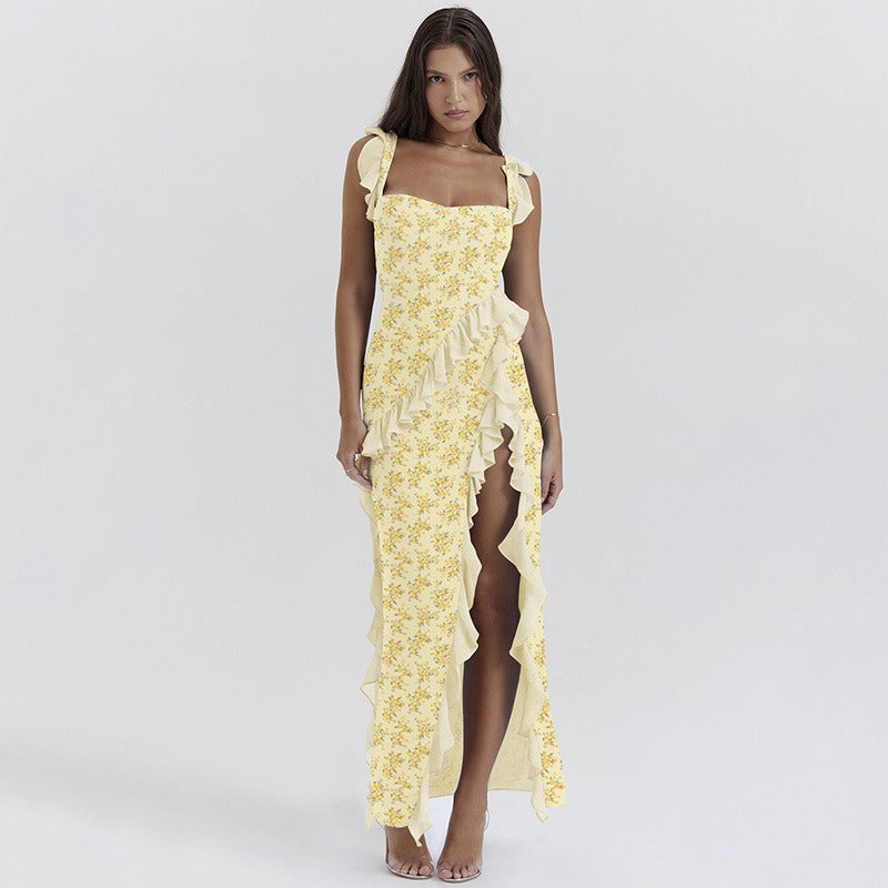 Maisa | Vestido maxi con volantes