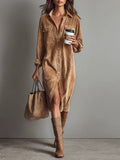 Renata™ | Vestido Midi de Pana