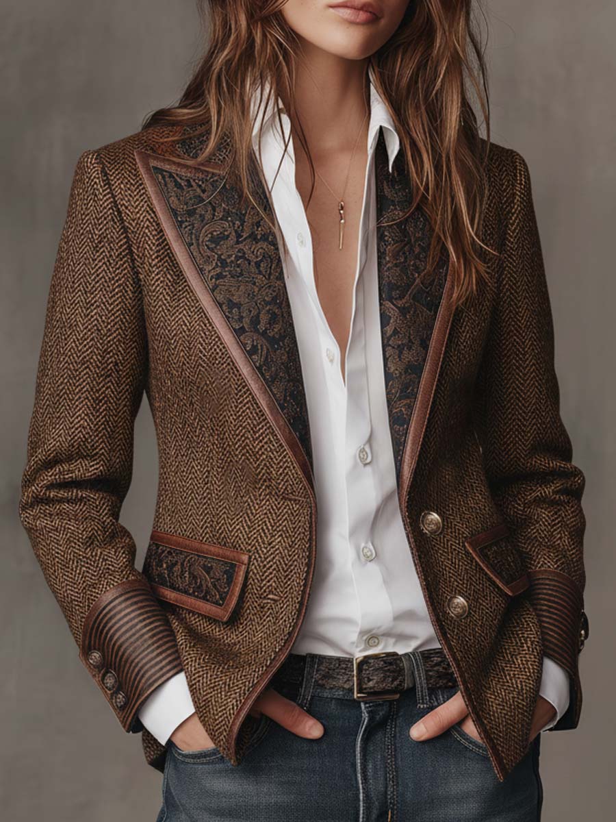 Arabella | Blazer con panel de espiga
