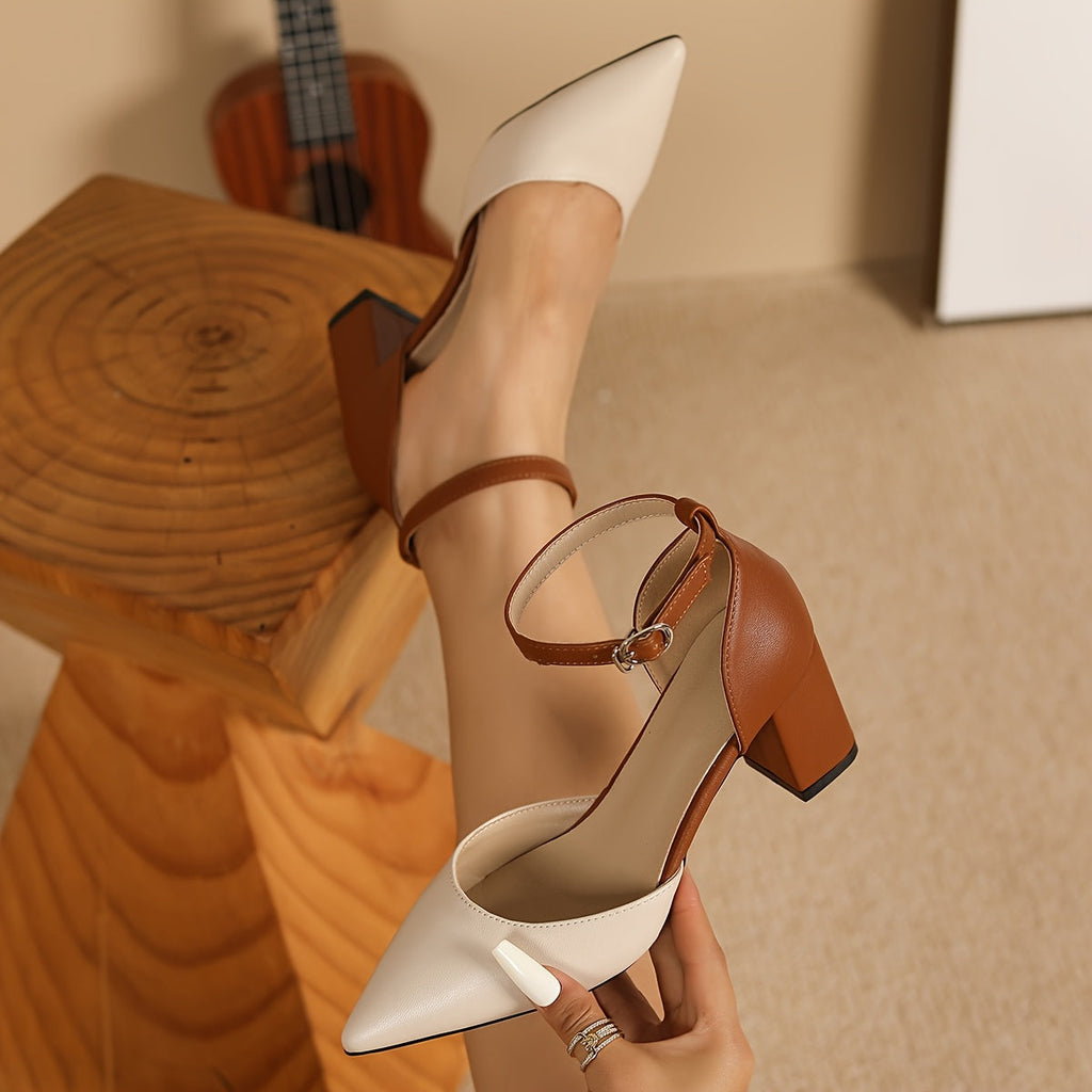 Marielle™ | Tacones con correa bicolor