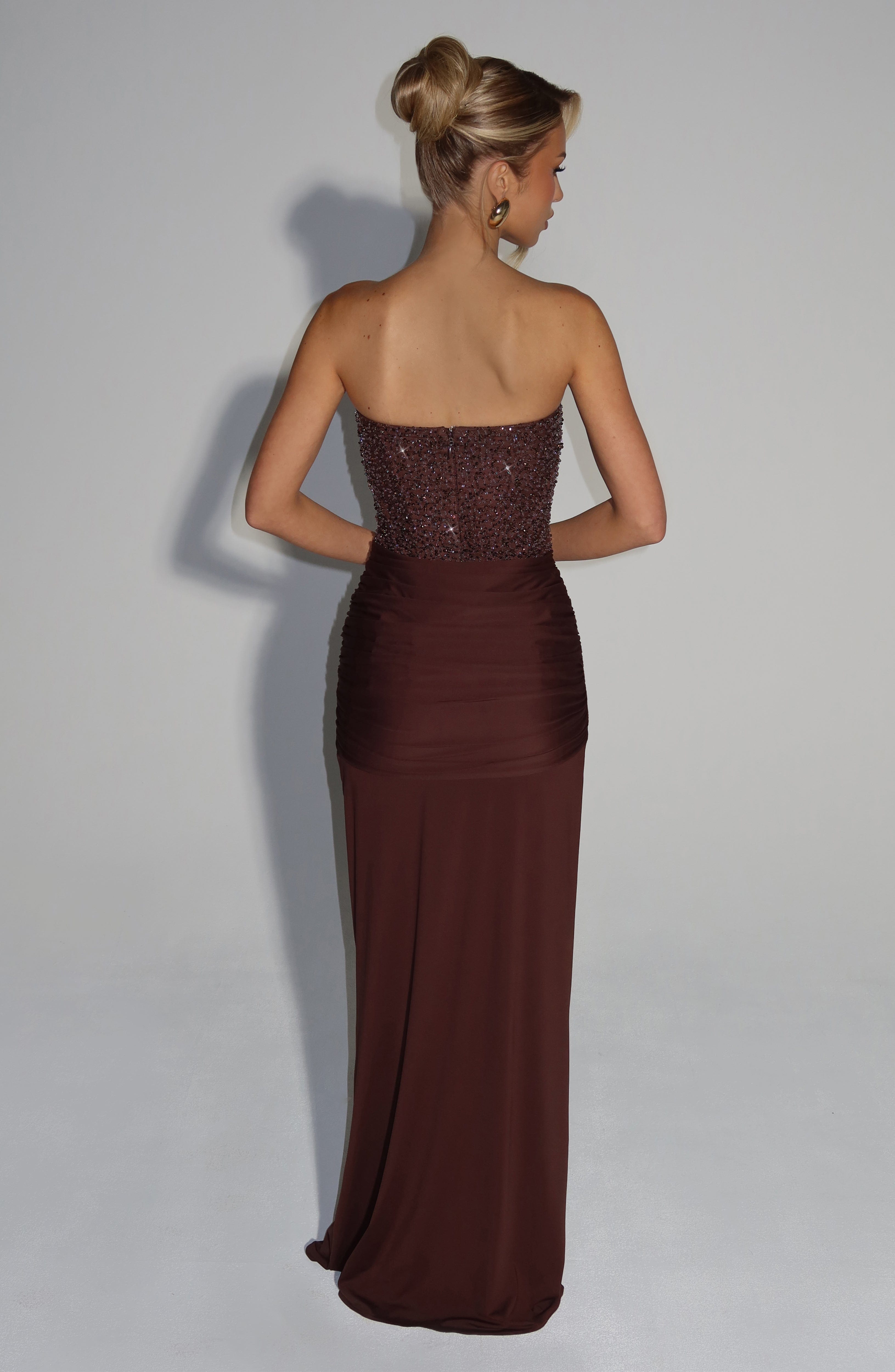 Elina | Maxi elegante color ciruela marrón