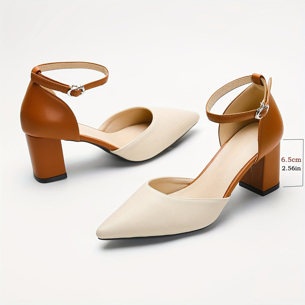 Marielle™ | Tacones con correa bicolor