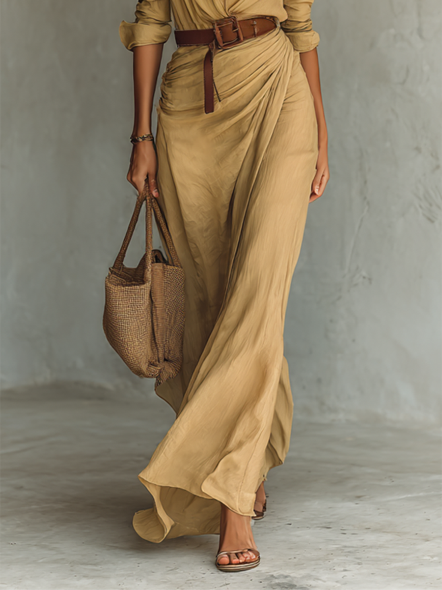 Melania™ - Vestido Maxi con Solapa