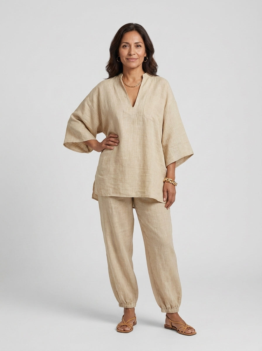 Conjunto minimalista khaki - modelo