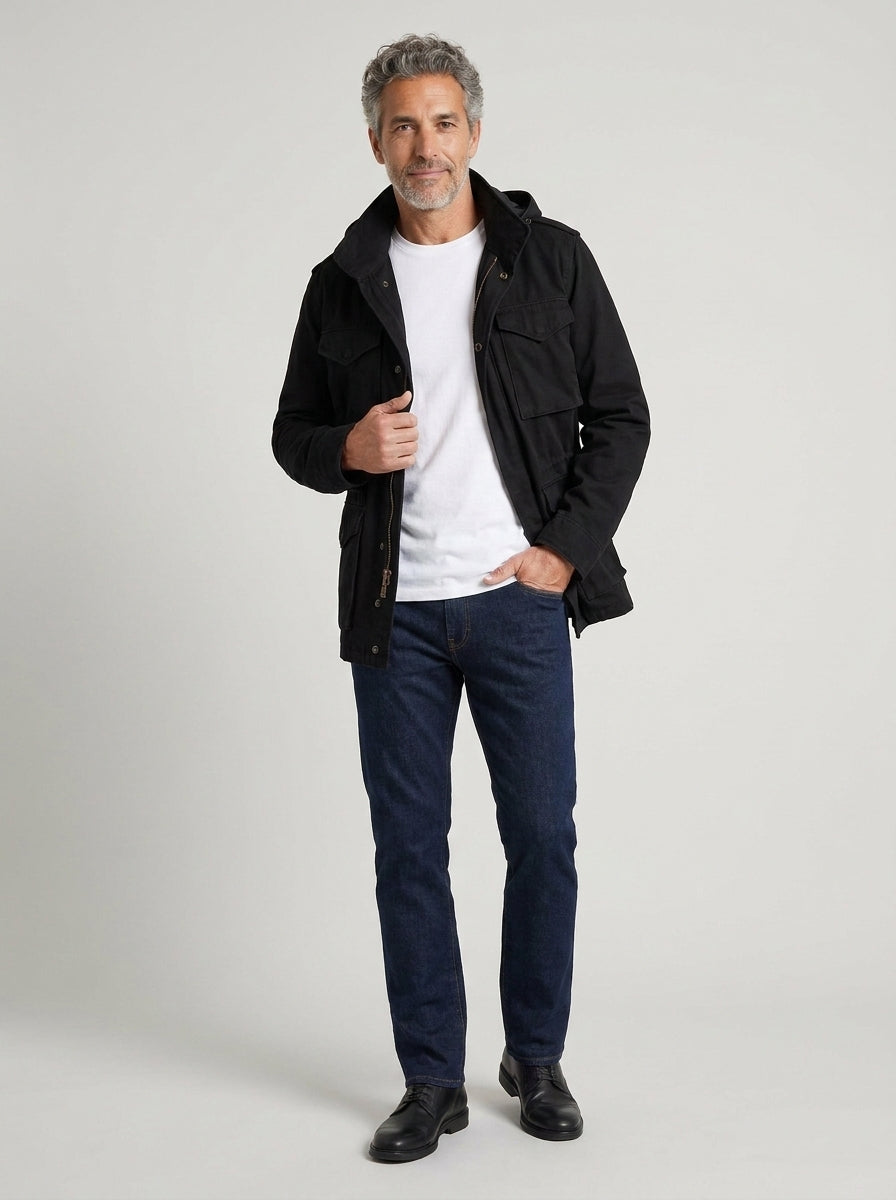 Cesare chaqueta militar M-65 negra - frente