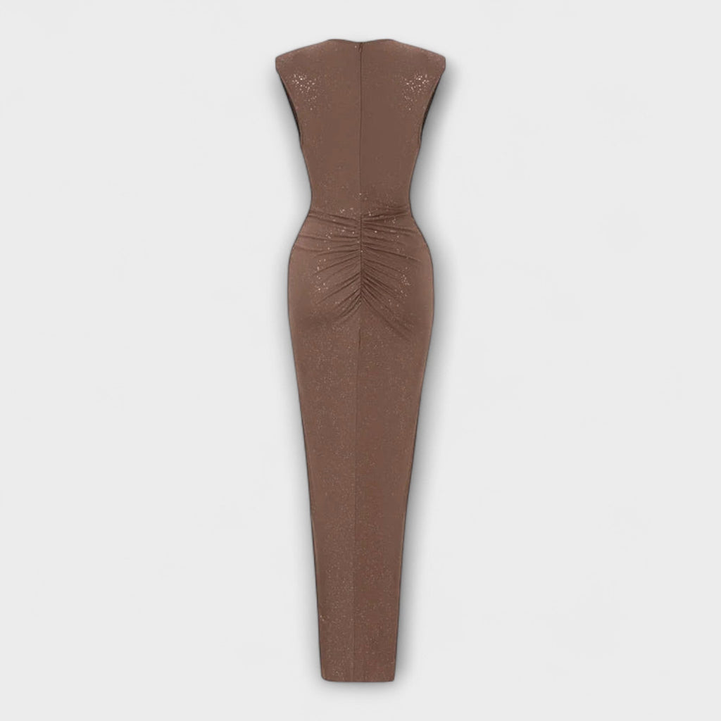 Thea - Vestido maxi con escote en V profundo