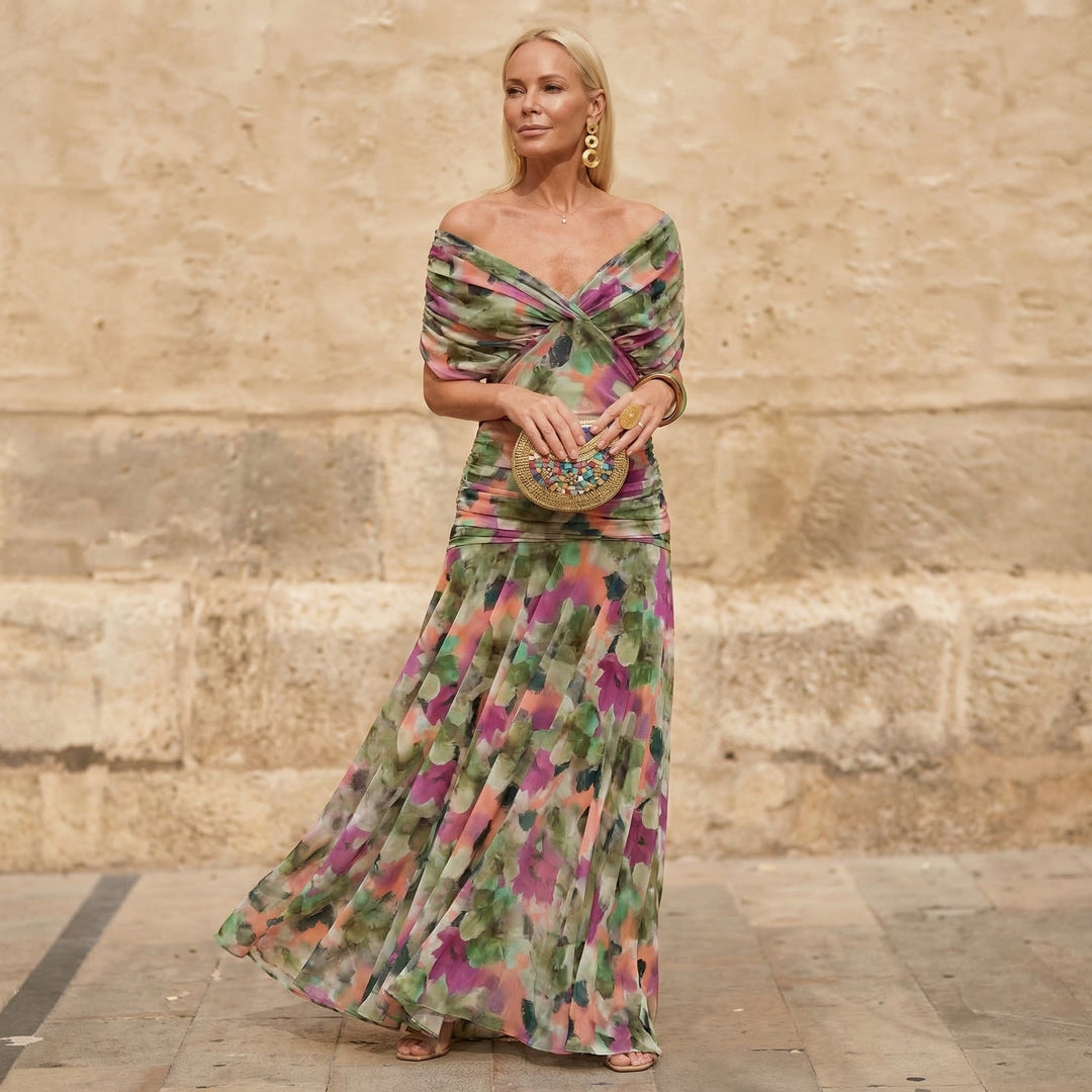 Kelsey | Vestido plisado multicolor elegante