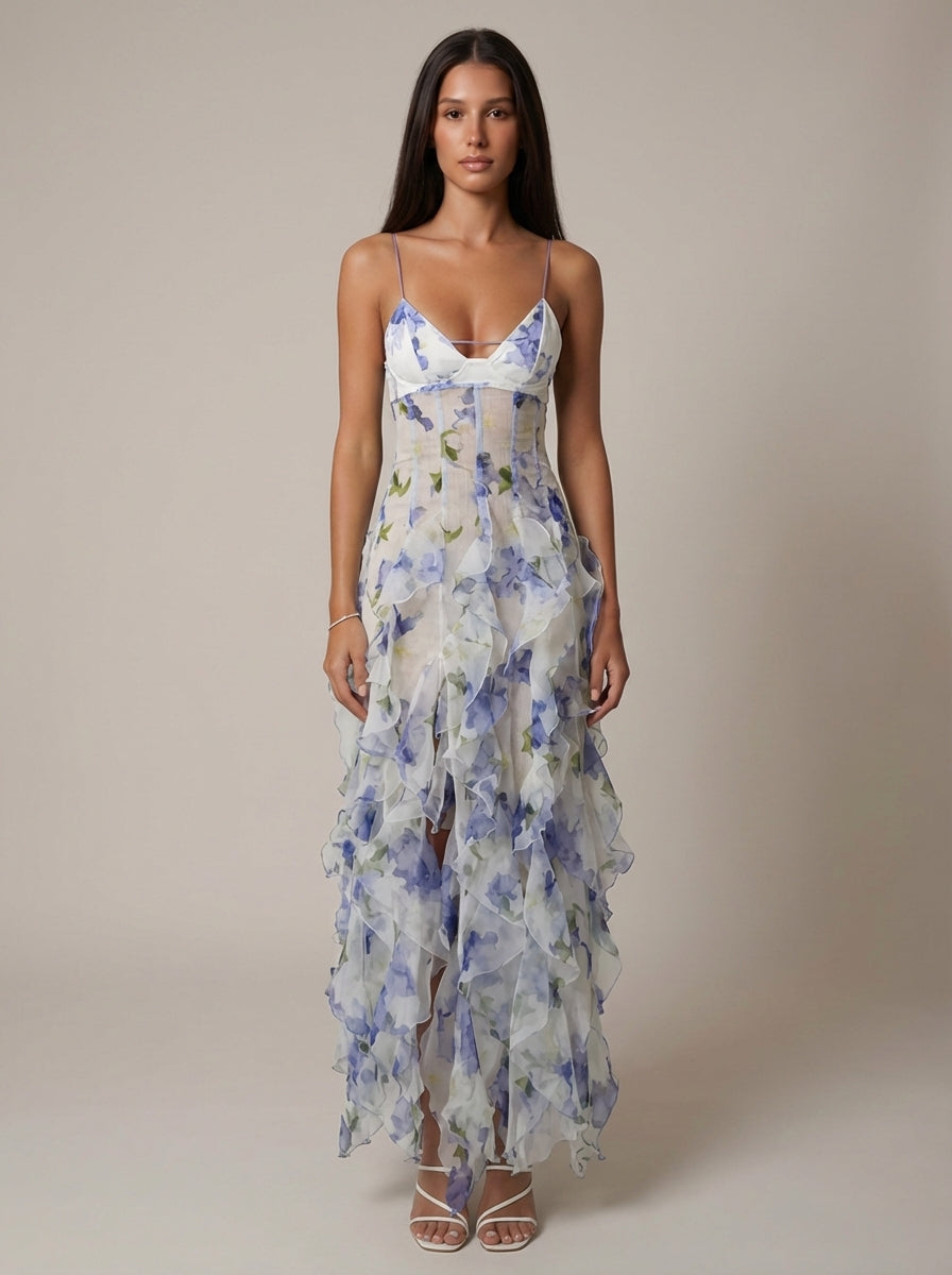 Vestido Gabrielle con volantes
