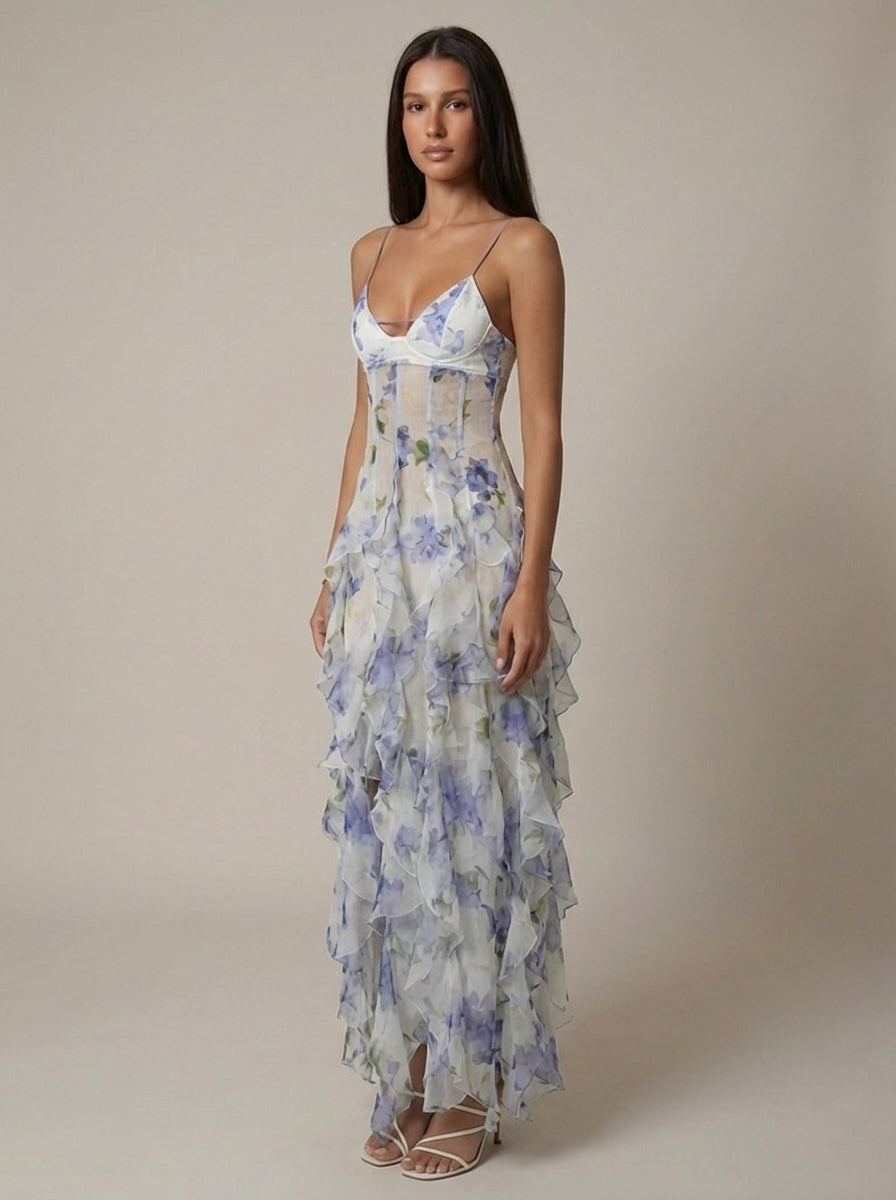 Vestido Gabrielle con volantes